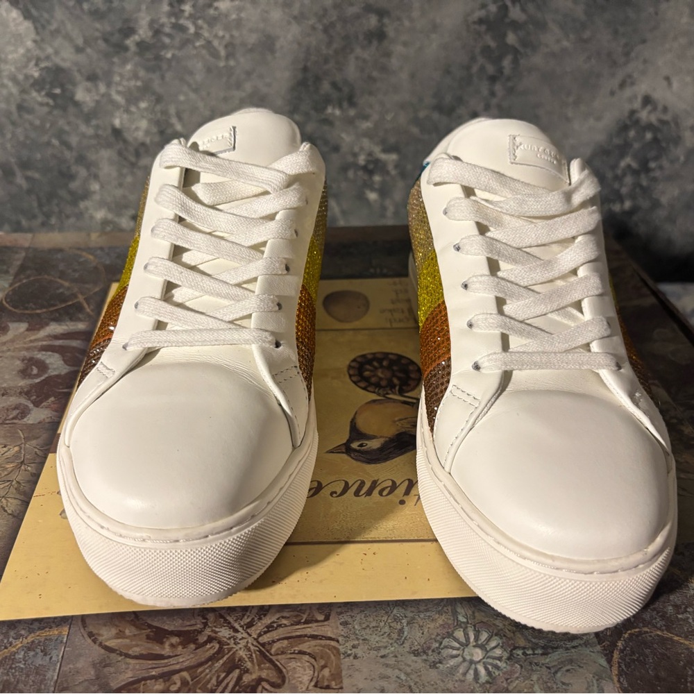 Kurt Geiger London Laney White Crystal Sneakers - Picture 12 of 16